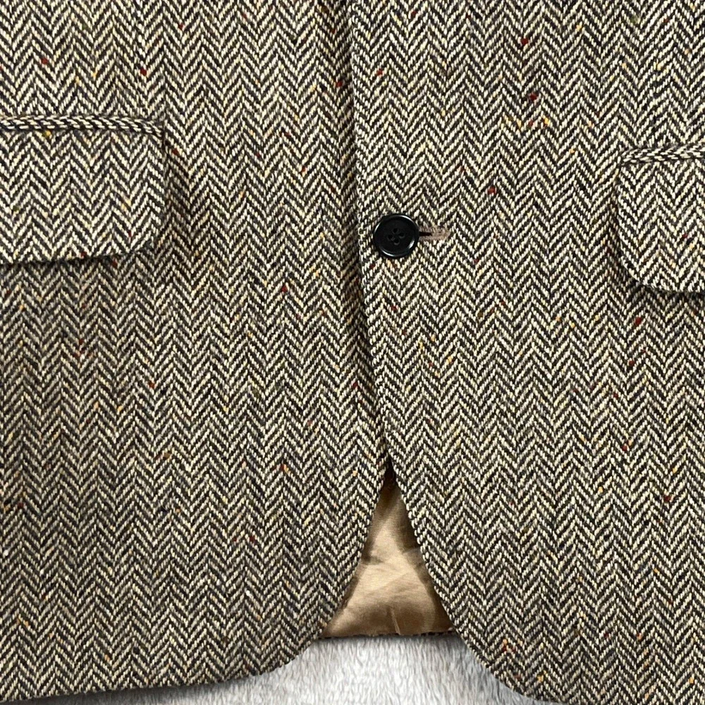 VTG Magee Donegal Tweed Blazer 42R Est Handwoven Irish Pure Wool Herringbone